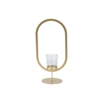 Cosy @ Home Tealight Holder On Foot Gold 15x10xh31cm