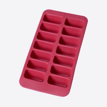 Lékué rubber ice cube tray for 14 rectangular ice cubes red 22x11x3.5cm