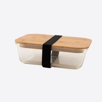 Point-Virgule glass lunch box with bamboo lid 1.1L