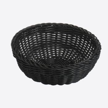 Saleen round woven plastic basket black Ø 23cm H 9cm