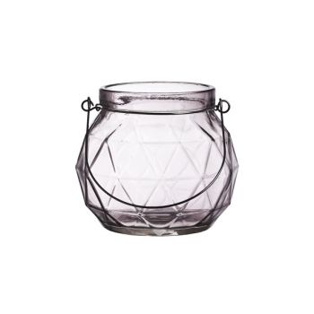 Cosy @ Home Lantern Geometric Glass Mauve 12x12x10.5