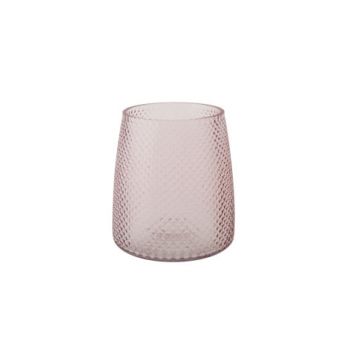 Cosy @ Home Candle Vase Cairo Pink Glass D13xh15cm
