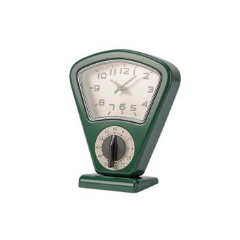 Cosy & Trendy Timer + Clock Green 17,5x10xh21cm