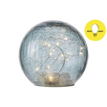 Cosy @ Home Ball Led Lamp Blue D15xh14cm Glass