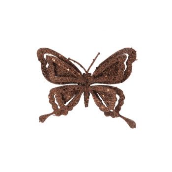 Cosy @ Home Clip Butterfly Glitter Brown 14x2xh10cm