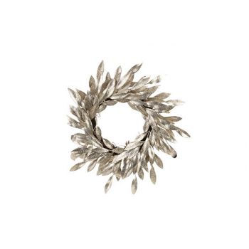 Cosy @ Home Wreath Leaves Metallic Glitter Champaign