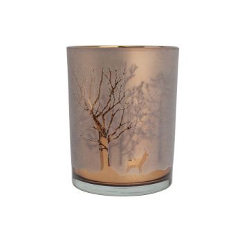 Cosy @ Home Tealight Holder Trees Copper 12x12xh18cm