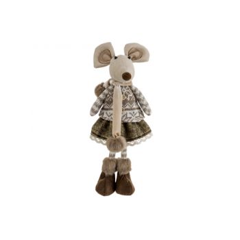 Cosy @ Home Figure Mouse Girl Brown 14x9xh32cm Texti