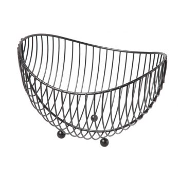 Cosy & Trendy Fruit Basket Chrome Oval Black 25.2x22x