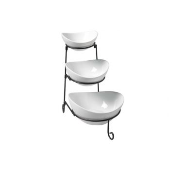 Cosy & Trendy Buffet Etagere Black With 3 Dishes-white