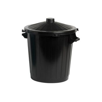 Cosy & Trendy Waste Bin With Lid Black 80l 62x54xh72cm