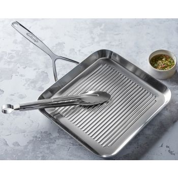 50728NP Demeyere Intense Grill pan 28cm with Serving Tongs