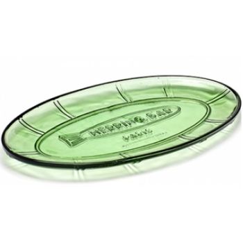 Paola Navone Small Flat Dish Oval B0816751 Transparant Green 31x17xH2cm